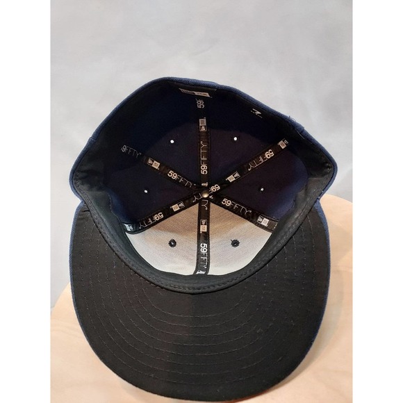 Kansas City Monarchs New Era 59Fifty Fitted Hat Cap Blue KC Negro League Size 7 - Picture 6 of 7